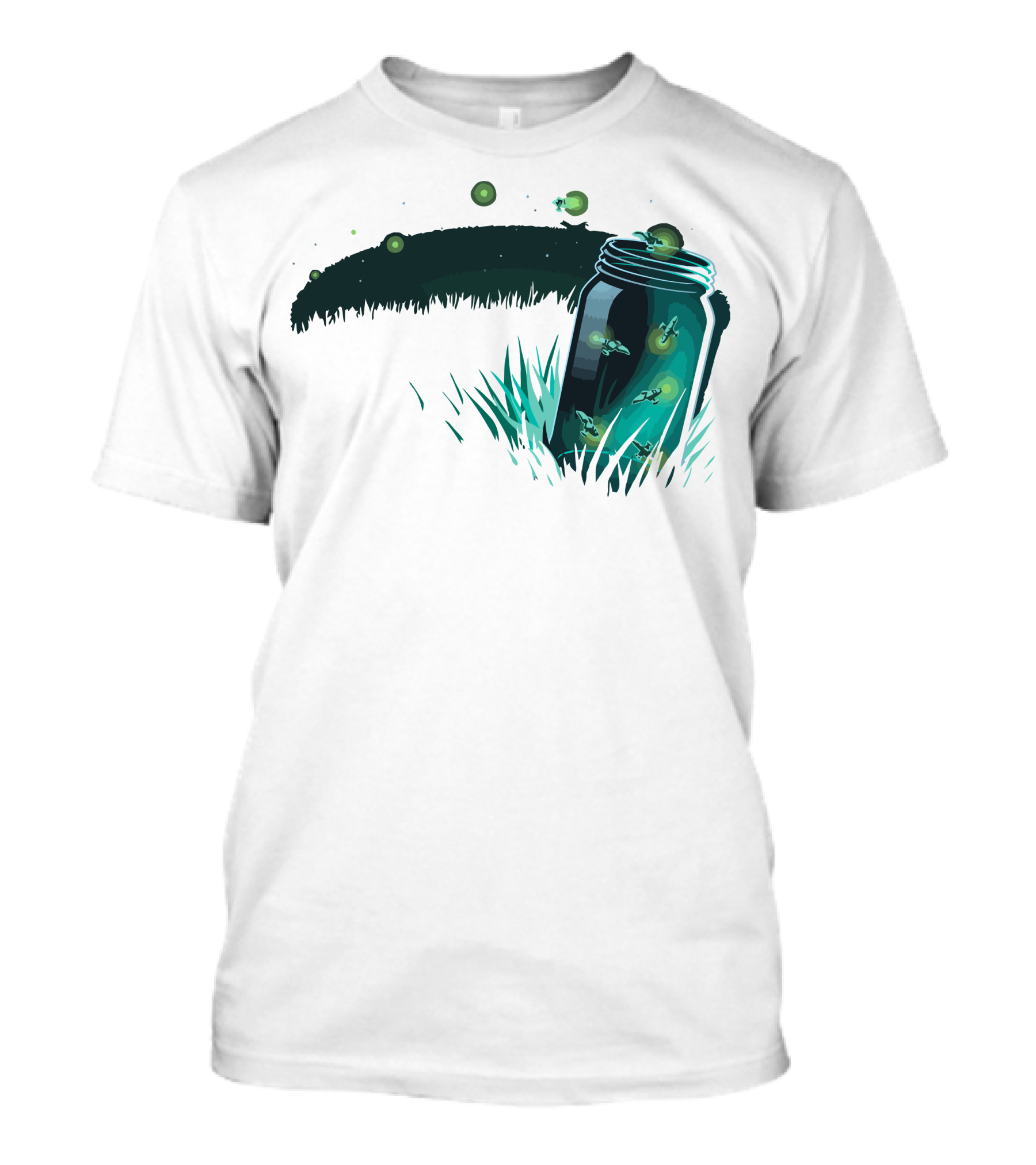 Jar Of Lightning Bugs In A Moonlit Field T-Shirt