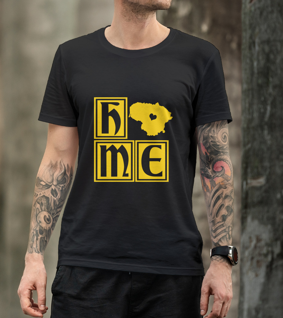 Lithuania Europe HOME With Heart Map T-Shirt