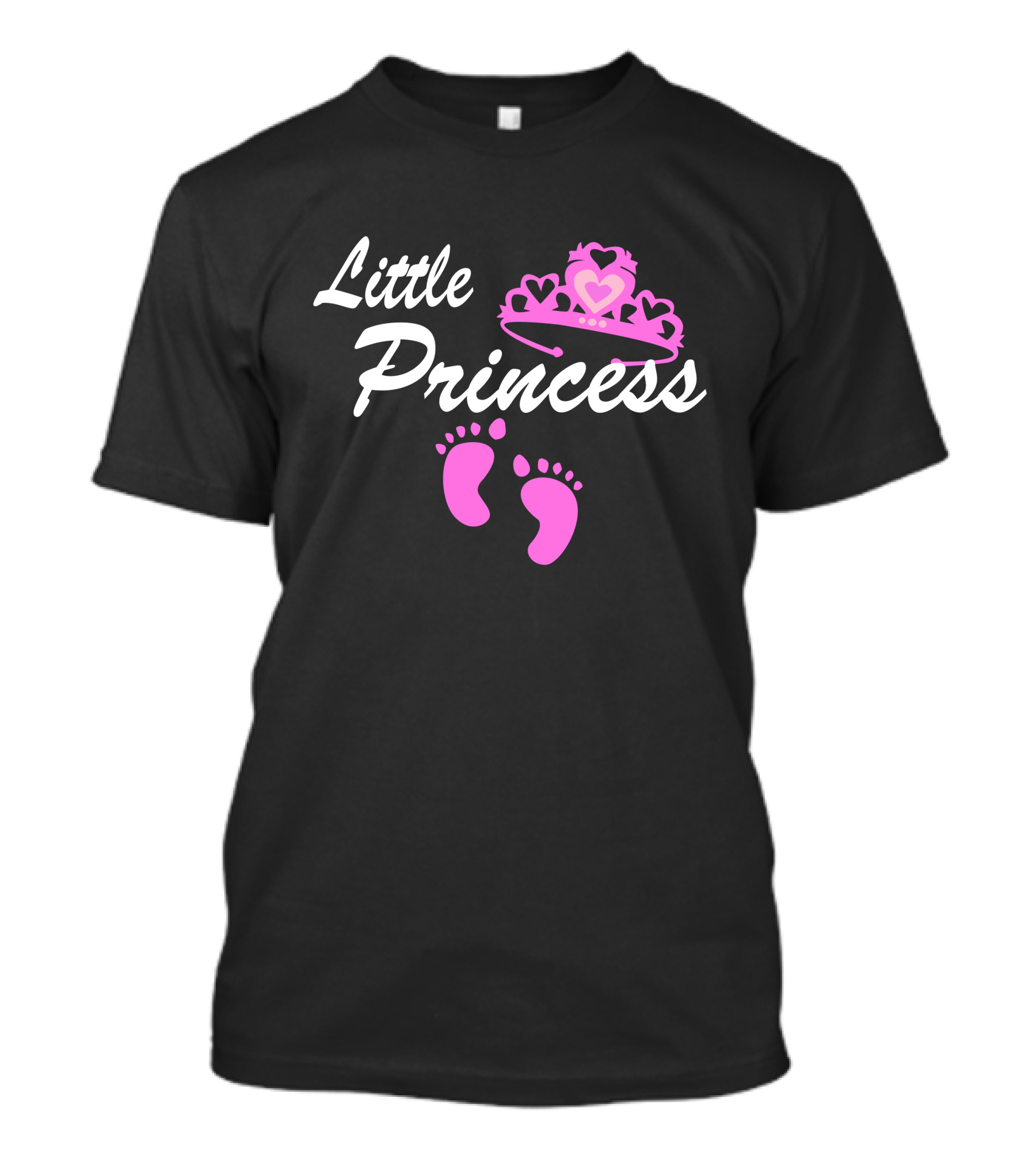 Little Princess Tiara And Pink Footprints T-Shirt