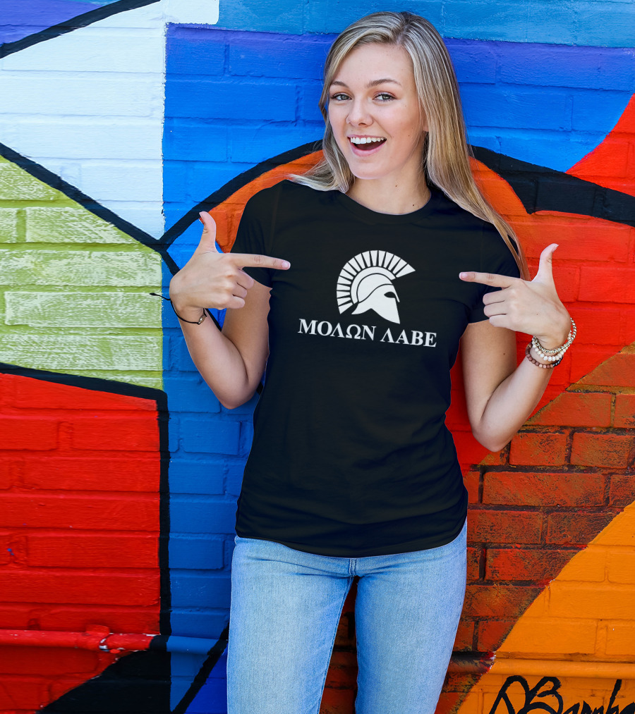 Molon Labe Spartan Helmet Icon Greek Phrase T-Shirt
