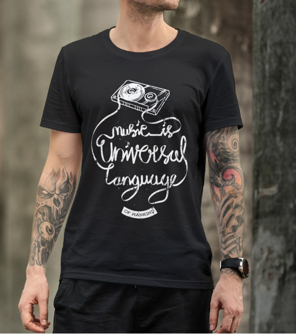Music Is Universal Language Of Mankind Turntable T-Shirt