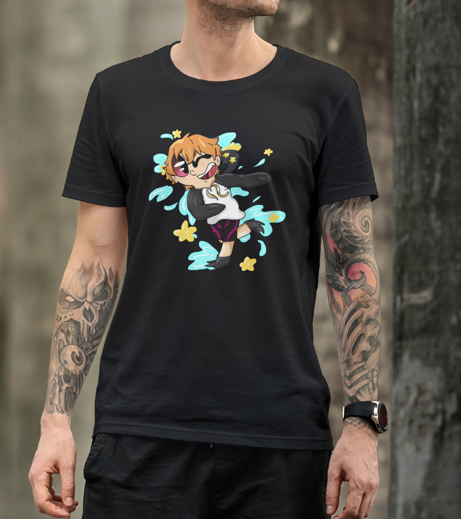 Nagisa Cute Penguin Character With Splash And Stars T-Shirt