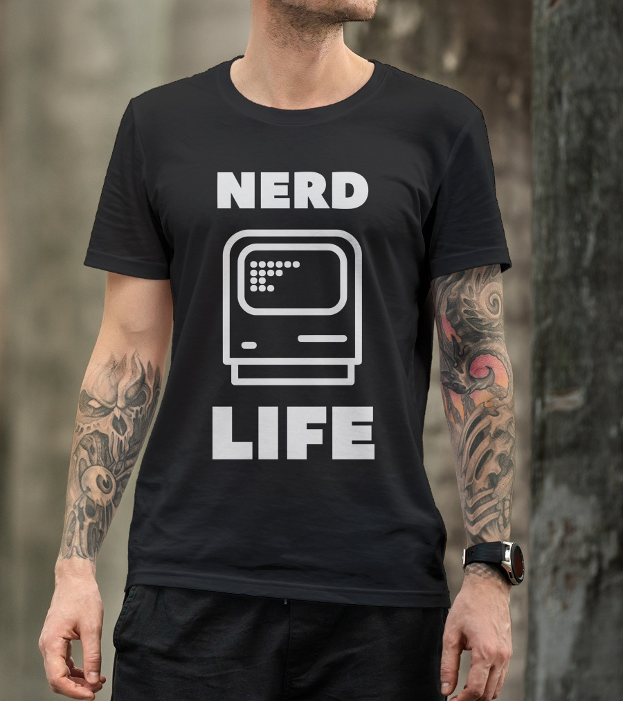 Nerd Life Vintage Computer Icon T-Shirt