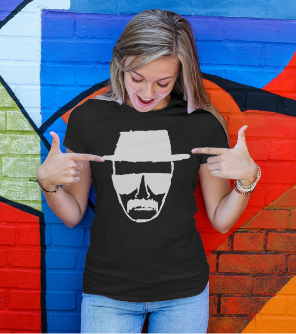Breaking Bad Heisenberg Face Icon Hat And Sunglasses T-Shirt
