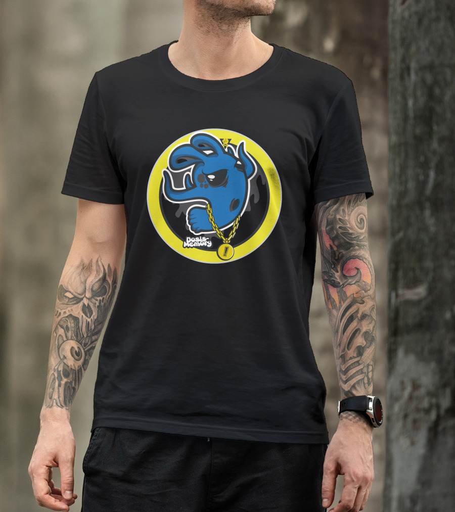 New Spirit Dope Memory Blue Character With Chain T-Shirt