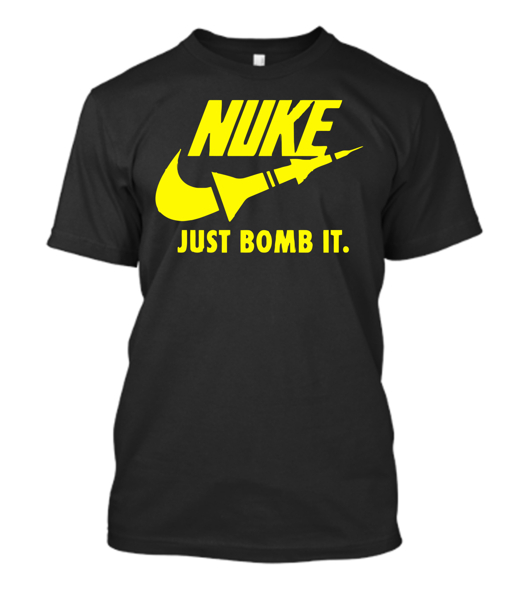 NUKE JUST BOMB IT Yellow Rocket T-Shirt