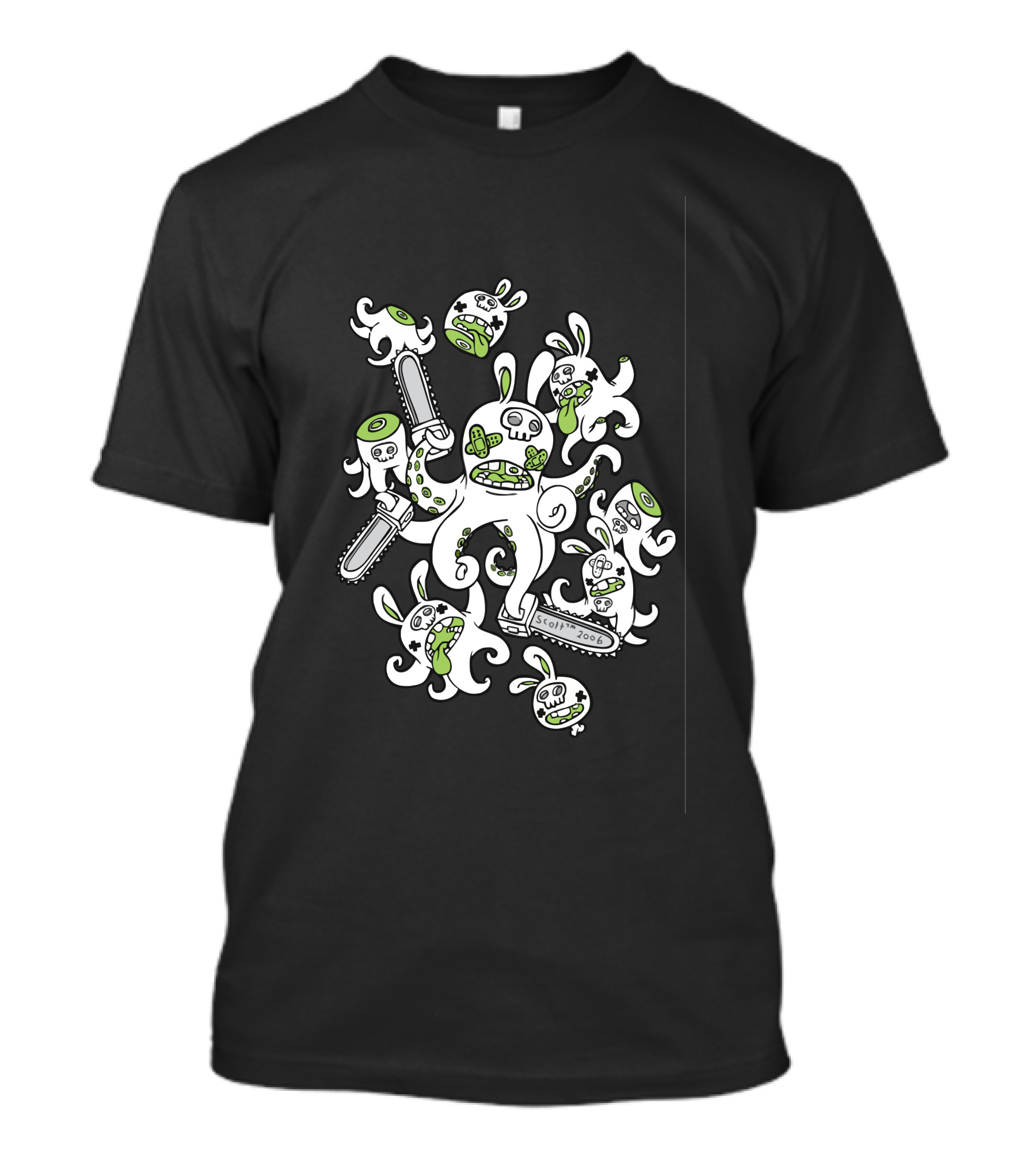 Octobunny Attax Chainsaw Bunny Skulls 2008 T-Shirt