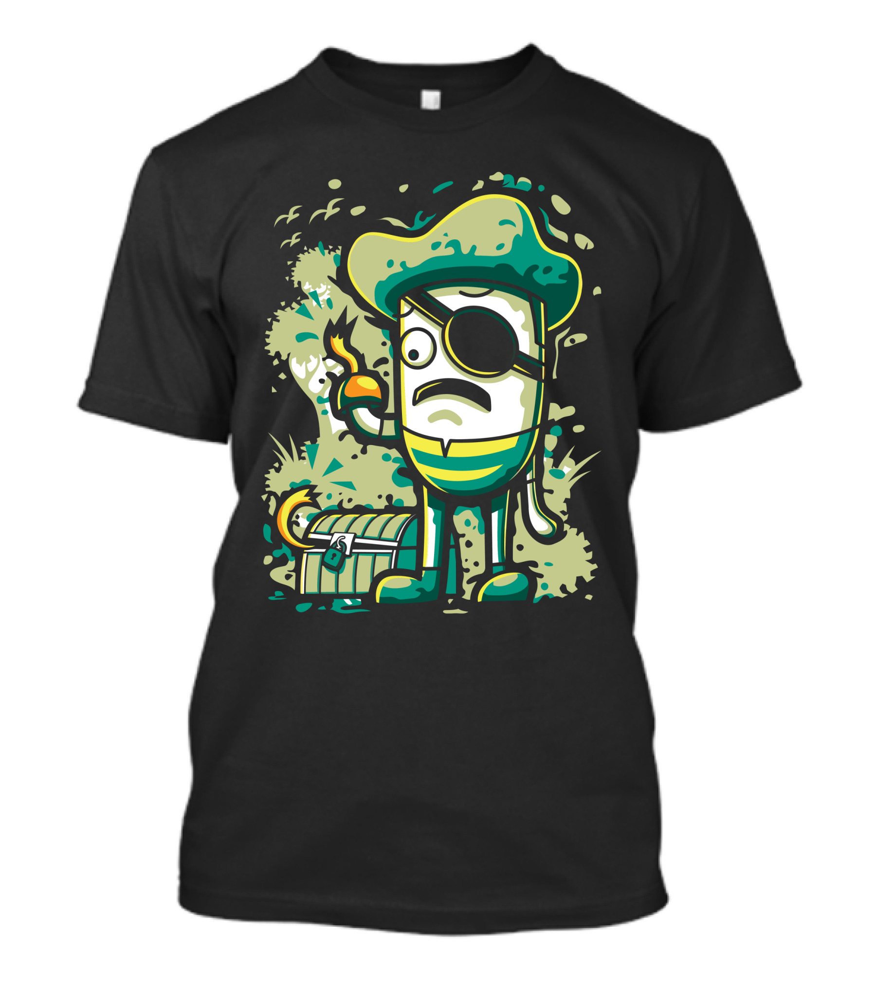 Oh No Pirate Eyepatch Treasure Chest Comic Remorse T-Shirt