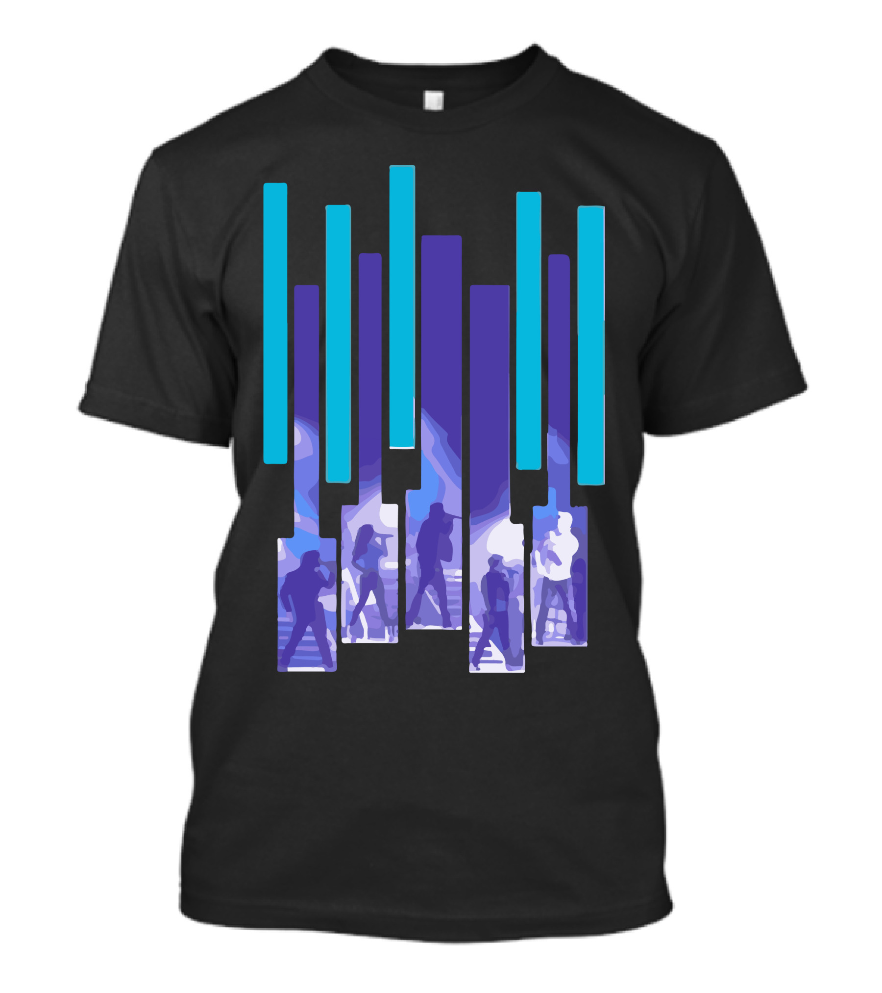 Onstage Pentatonix Silhouettes With Piano Key T-Shirt