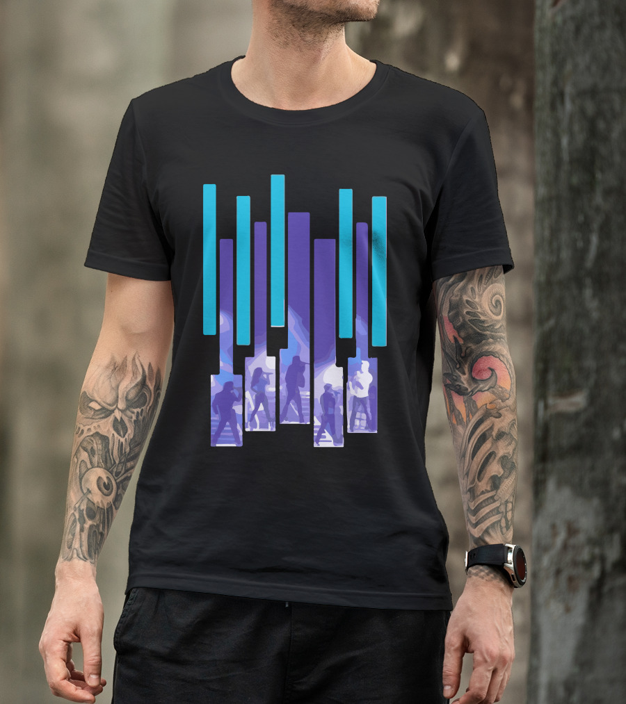 Onstage Pentatonix Silhouettes With Piano Key T-Shirt
