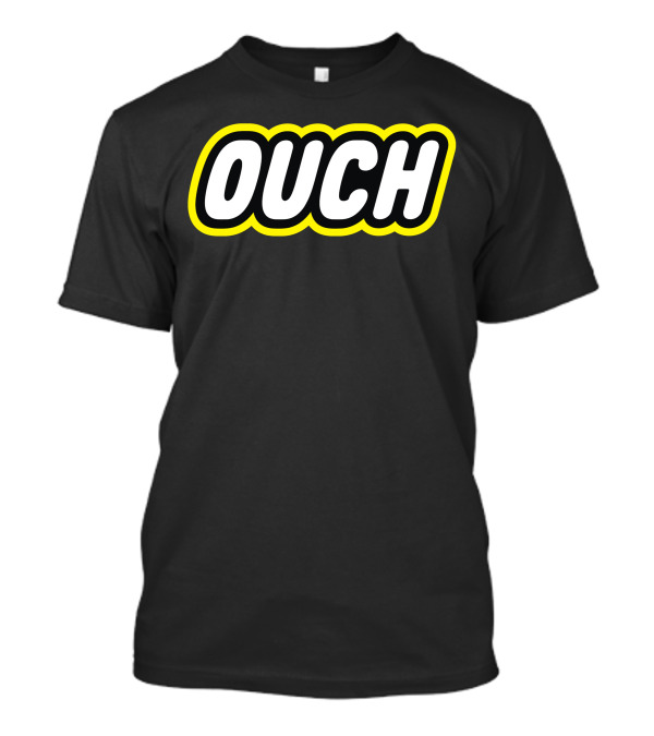OUCH Bold Block Letters With Yellow Outline T-Shirt
