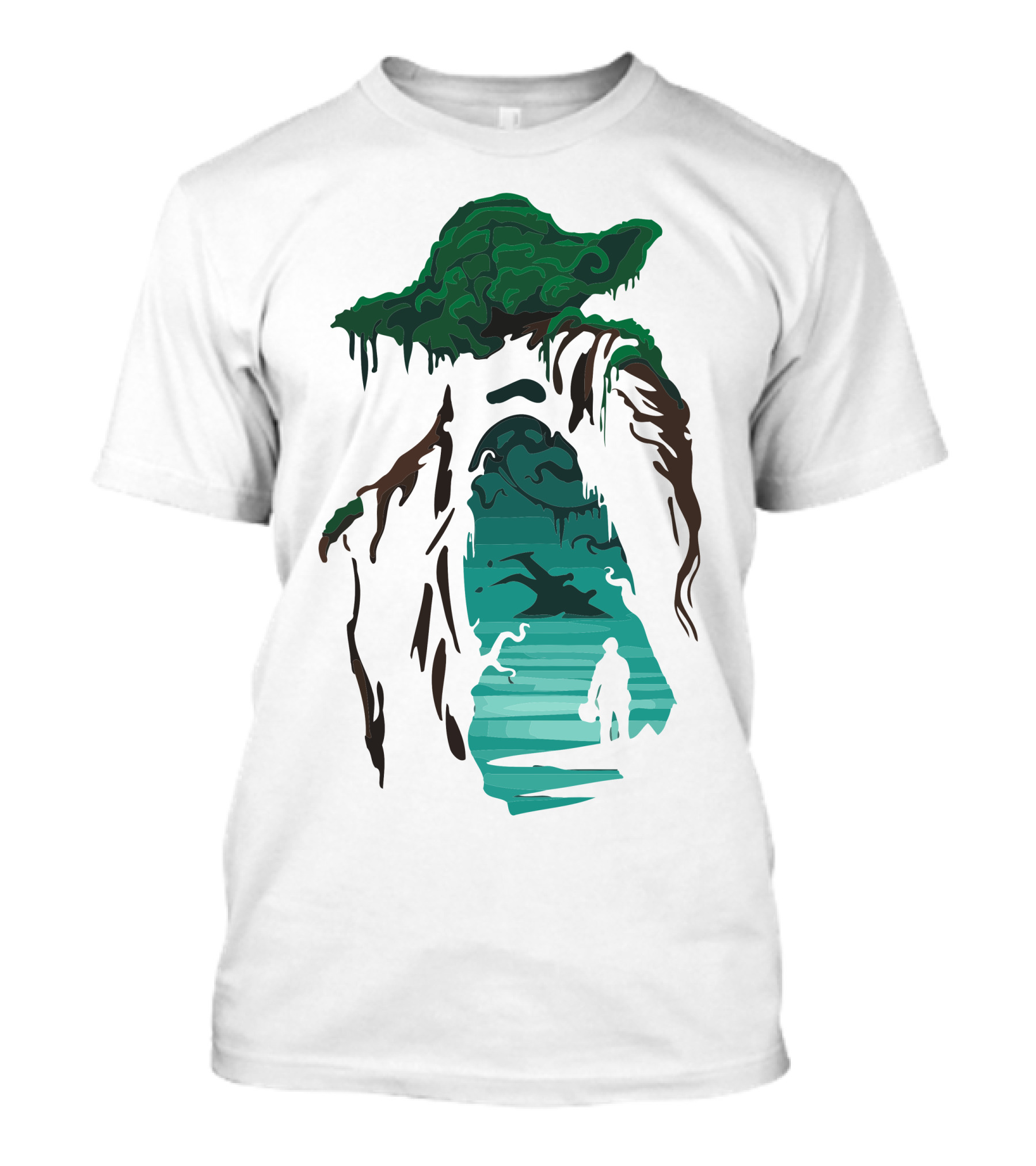 Our Last Hope Jedi Silhouette Island Scene T-Shirt