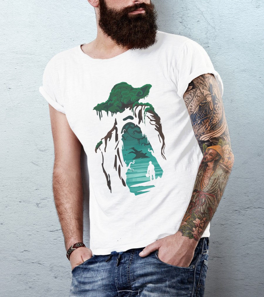 Our Last Hope Jedi Silhouette Island Scene T-Shirt