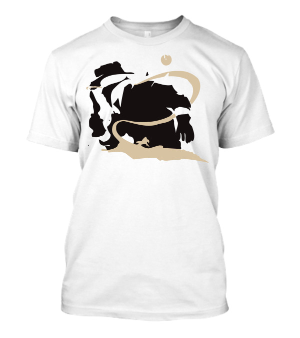 Outlaw Cowboy And Horse Silhouette With Moon In Desert Scene T-Shirt