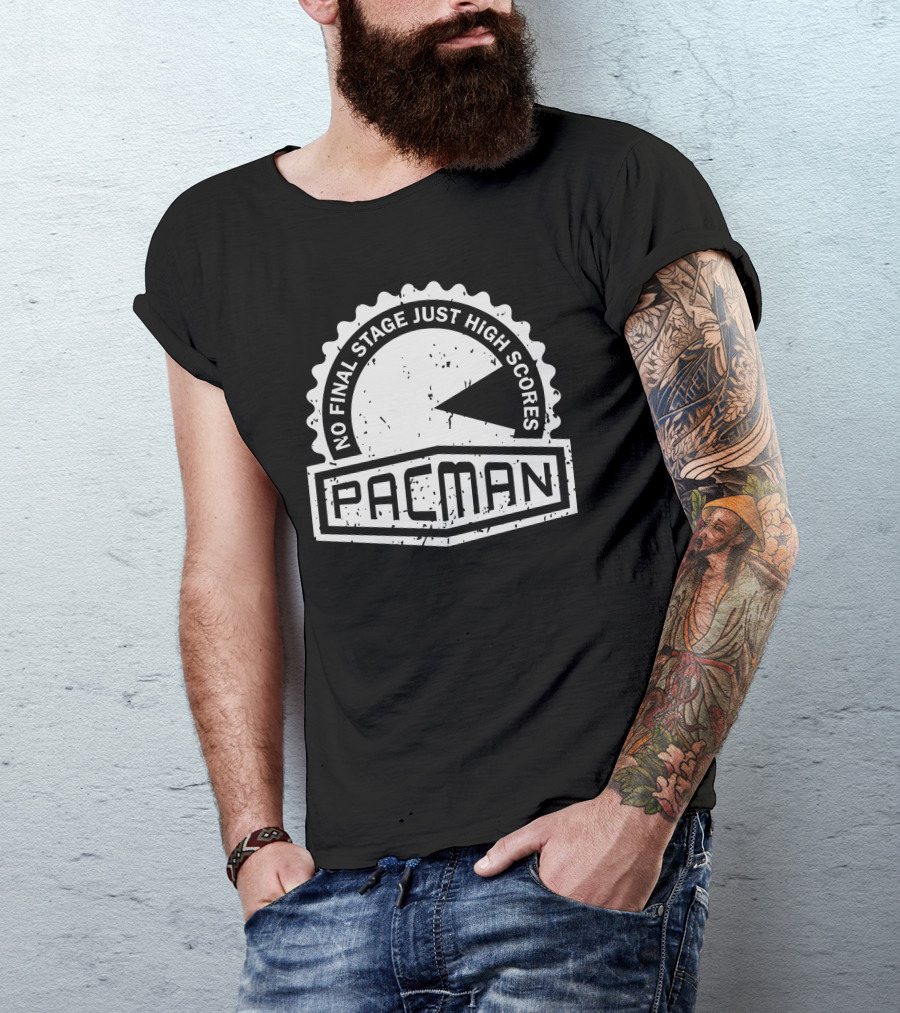 Pacman No Final Stage Just High Scores Crest T-Shirt