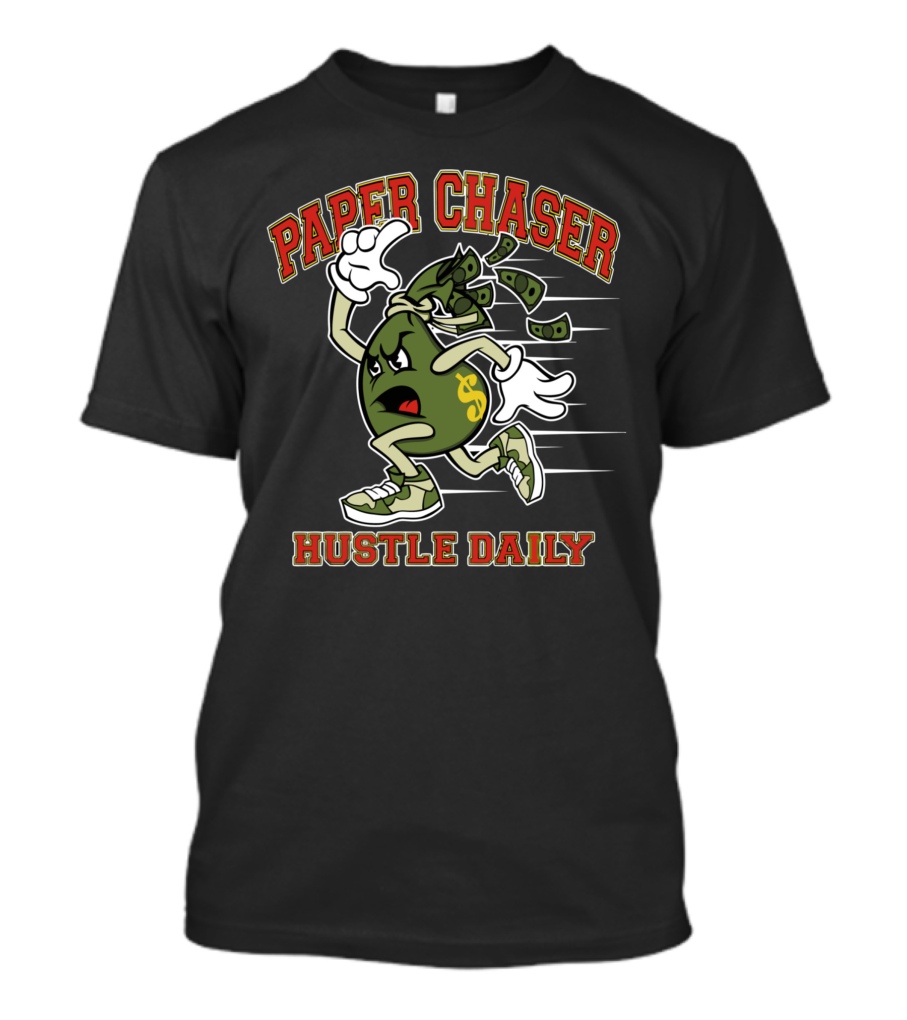 Paper Chaser Hustle Daily Racing Money Bag T-Shirt