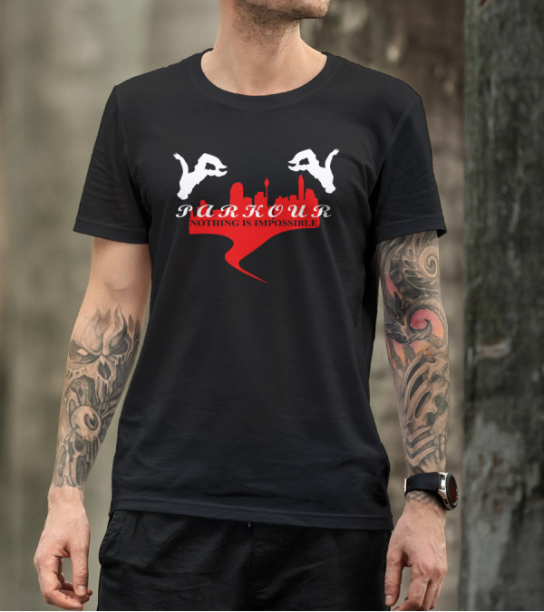 Parkour Nothing Is Impossible Freestyle City Skyline Jump T-Shirt