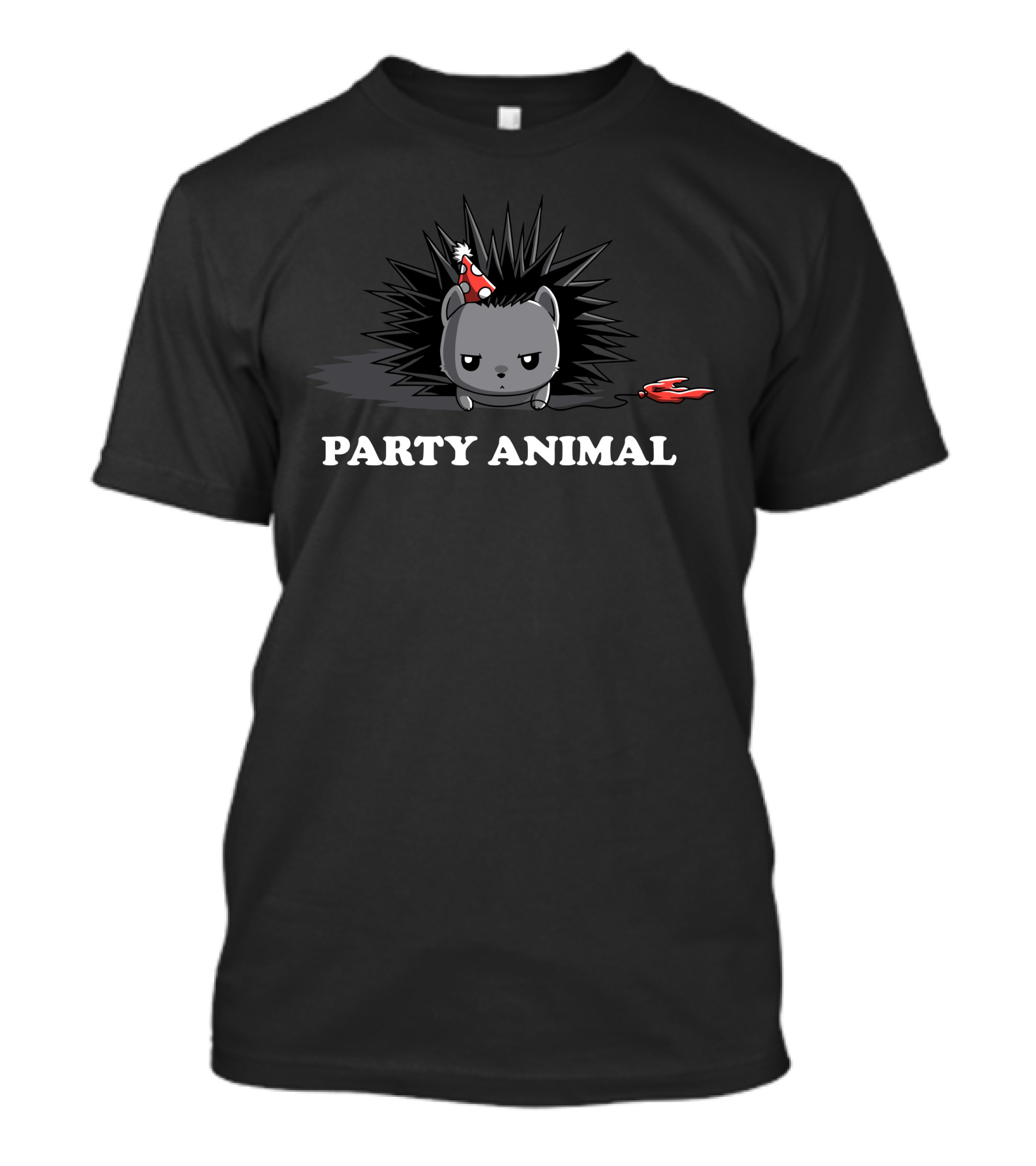 Party Animal Cute Porcupine With Red Party Hat T-Shirt