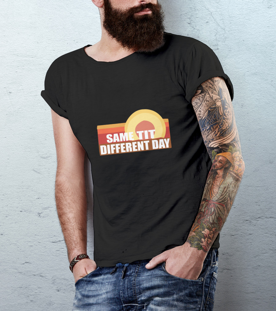 Same Tit Different Day Retro Sunset T-Shirt