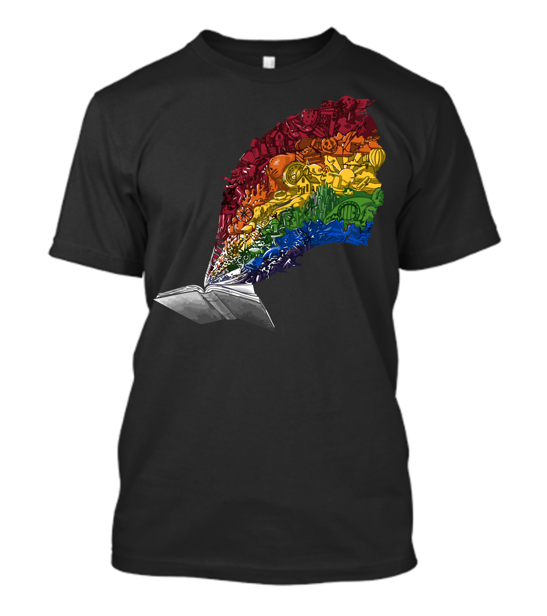 Shelf Life Rainbow Imagination Book Explosion T-Shirt