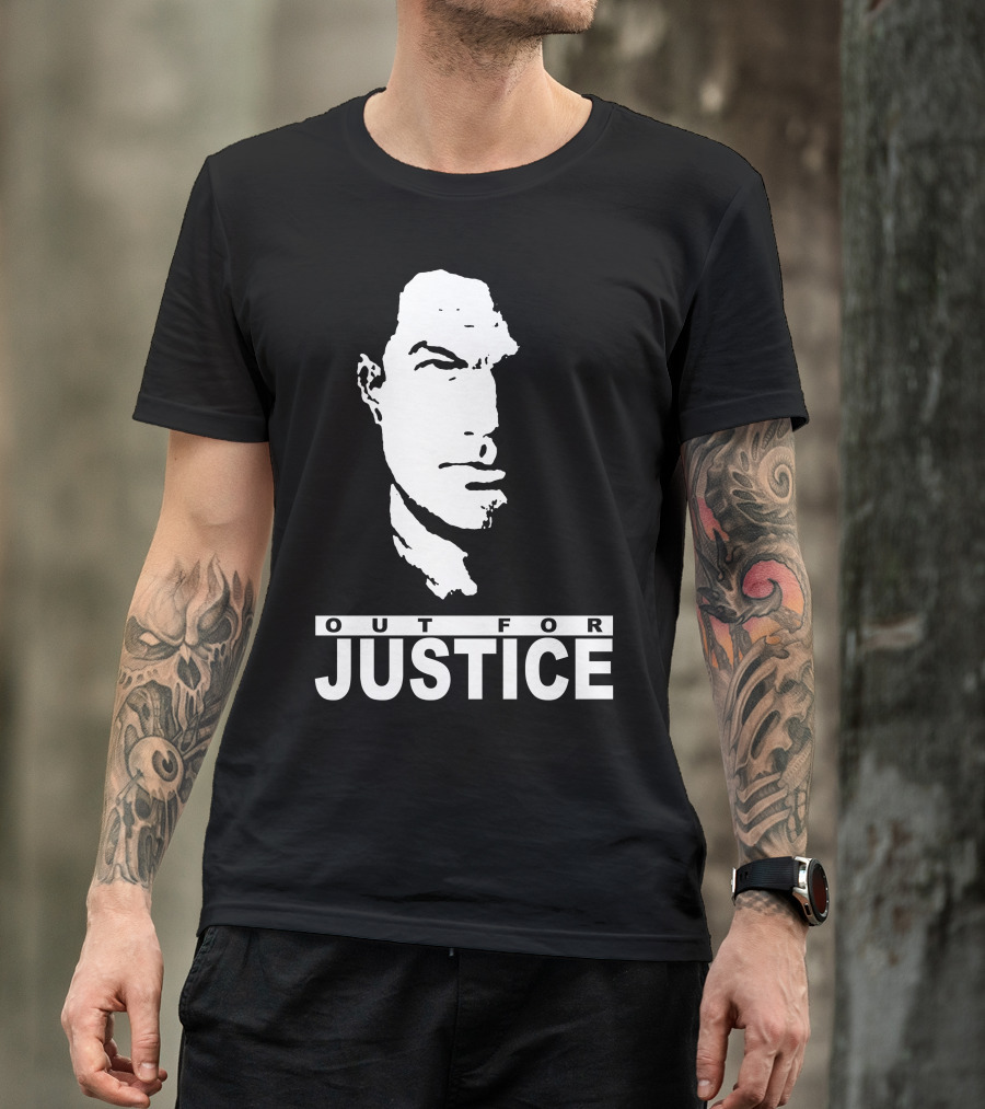 Steven Seagal Out For Justice Minimalist Monochrome T-Shirt