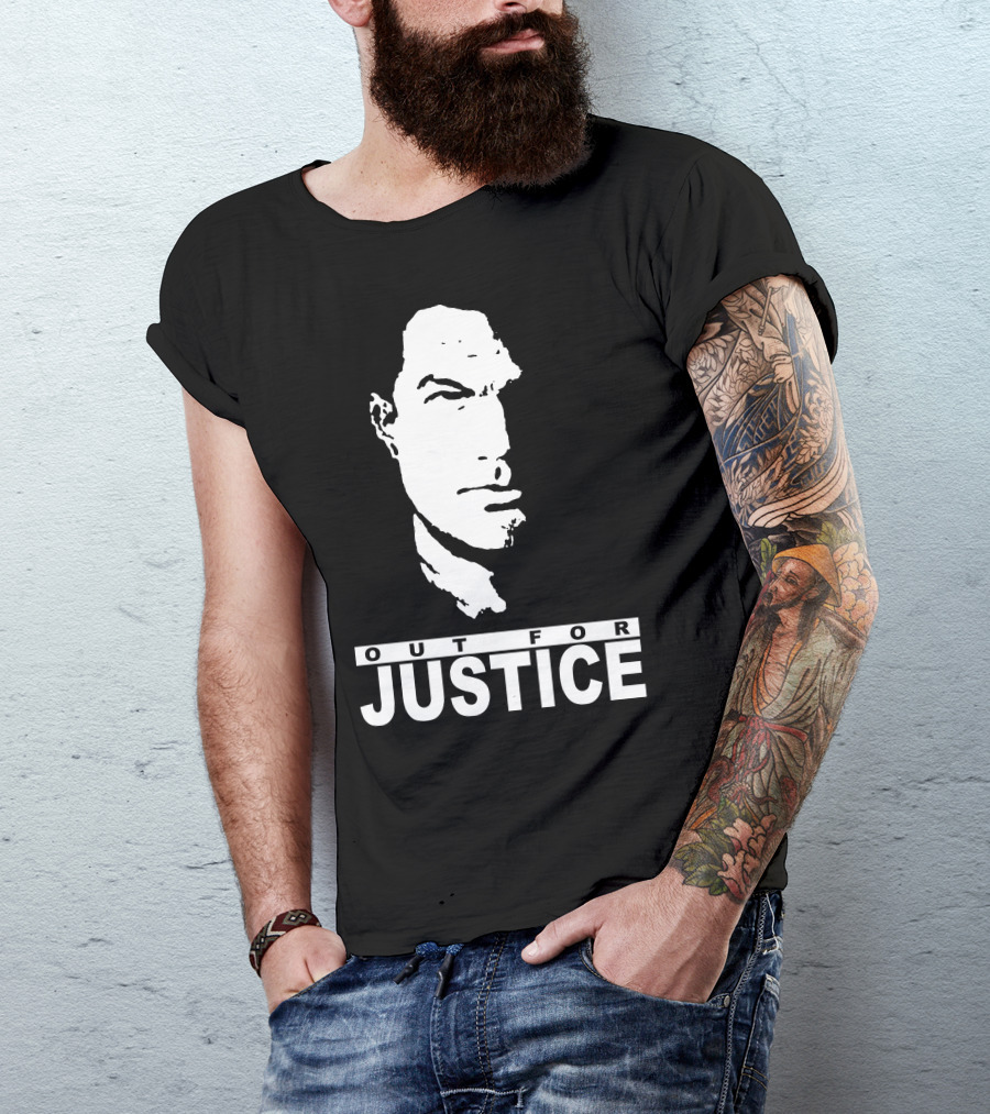 Steven Seagal Out For Justice Minimalist Monochrome T-Shirt