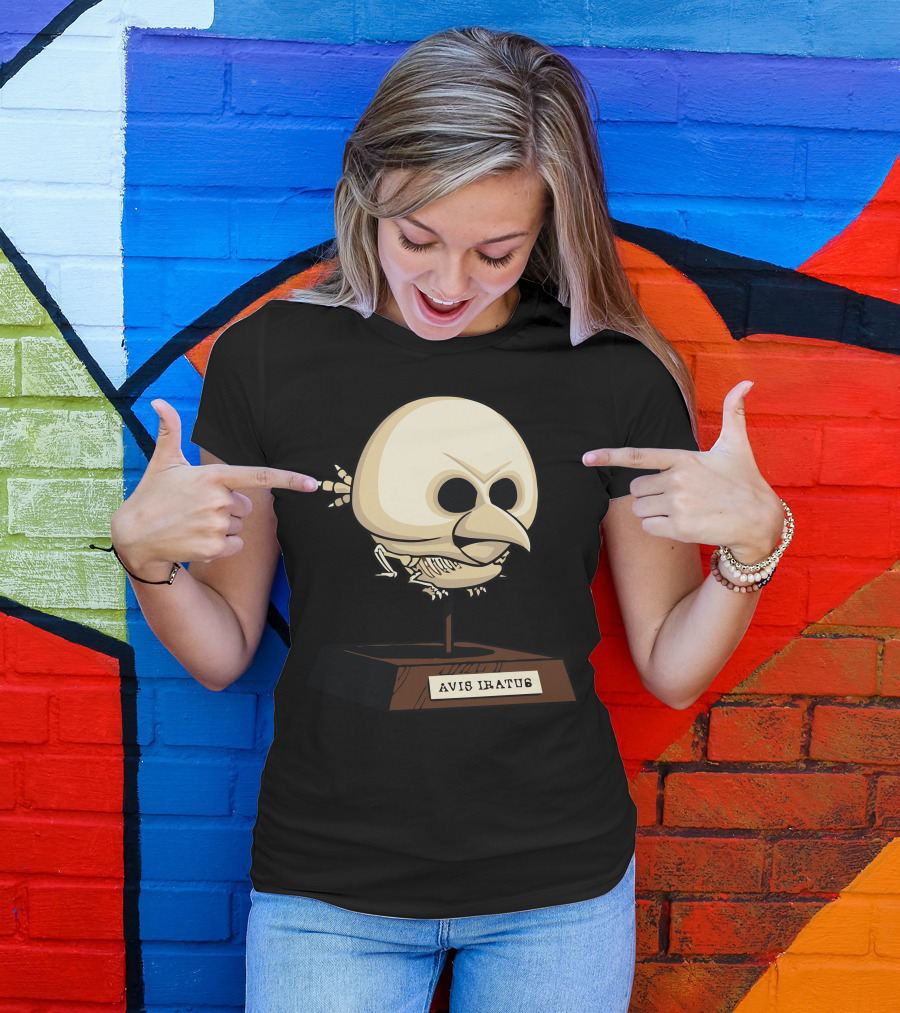 Angry Species Avis Iratus Bird Skull Sculpture T-Shirt
