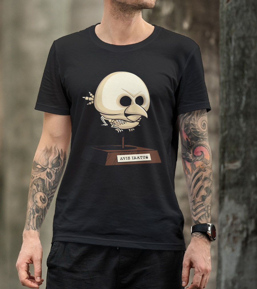 Angry Species Avis Iratus Bird Skull Sculpture T-Shirt