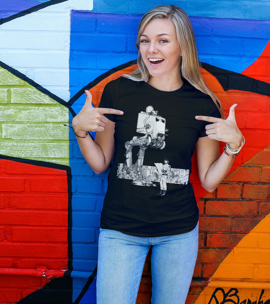 AT-ST Walker With Scout In Forest Setting T-Shirt