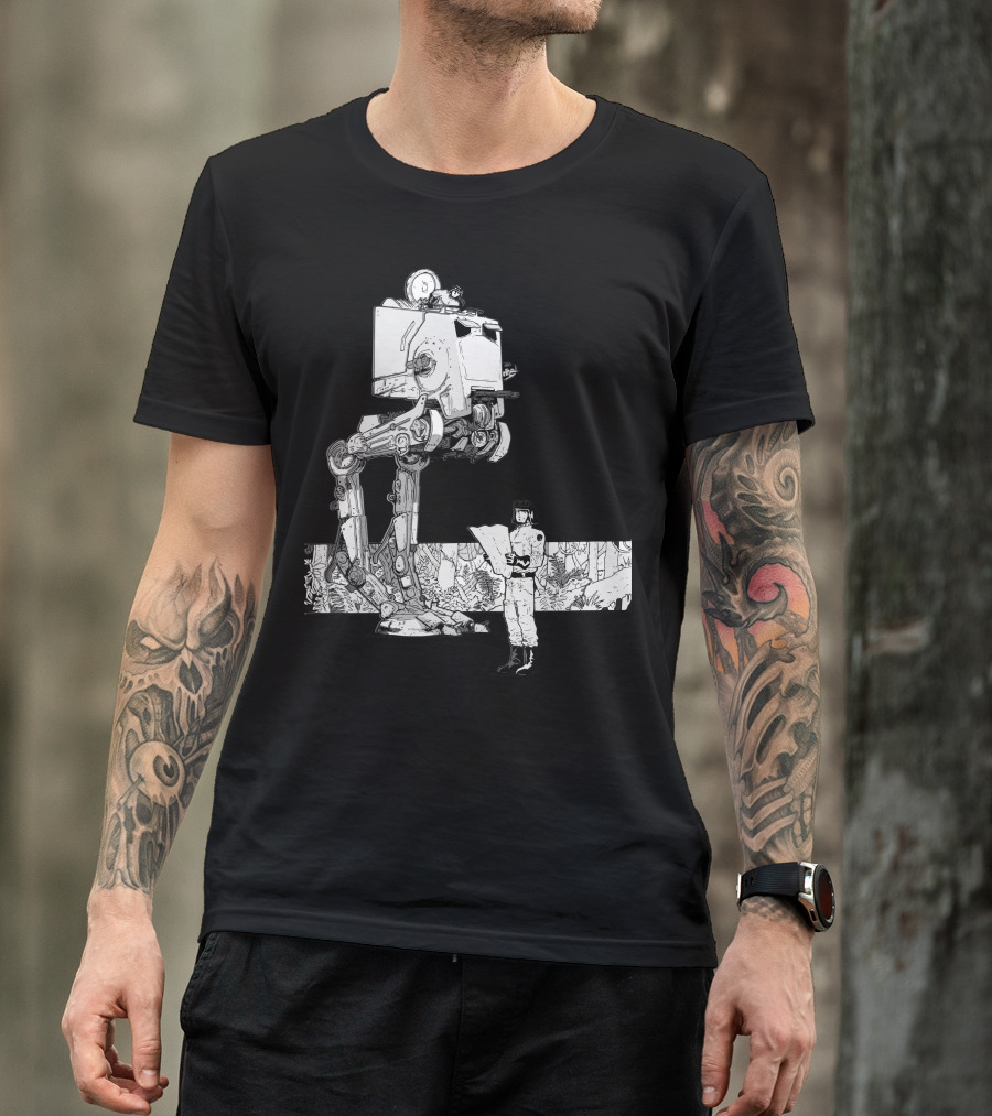 AT-ST Walker With Scout In Forest Setting T-Shirt