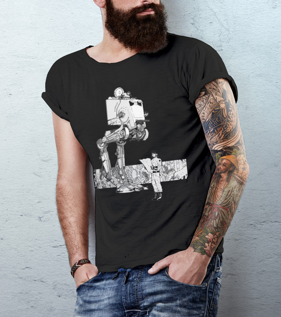 AT-ST Walker With Scout In Forest Setting T-Shirt