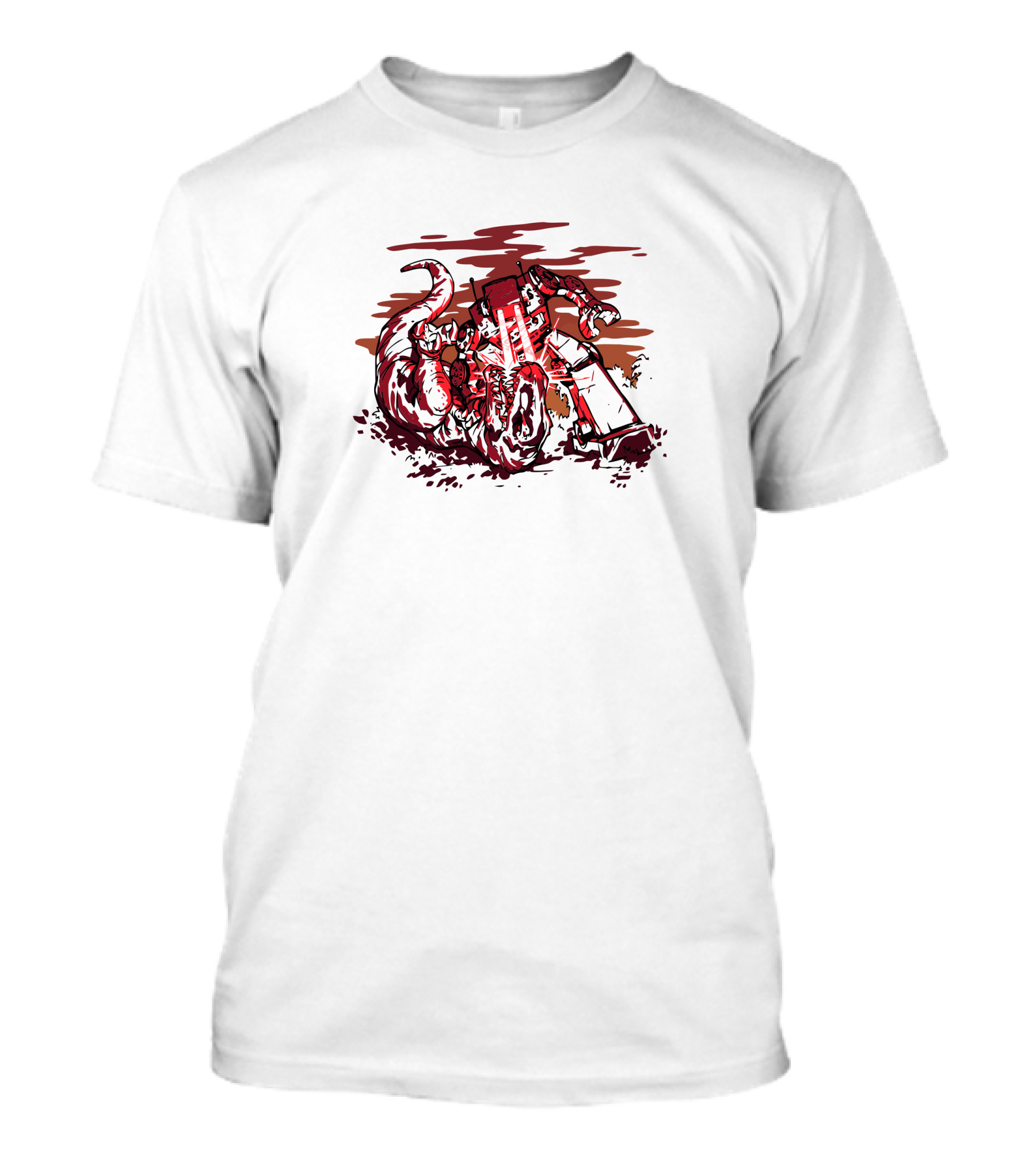 Battle For The Future Dinosaur Robot Showdown Laser Beams T-Shirt