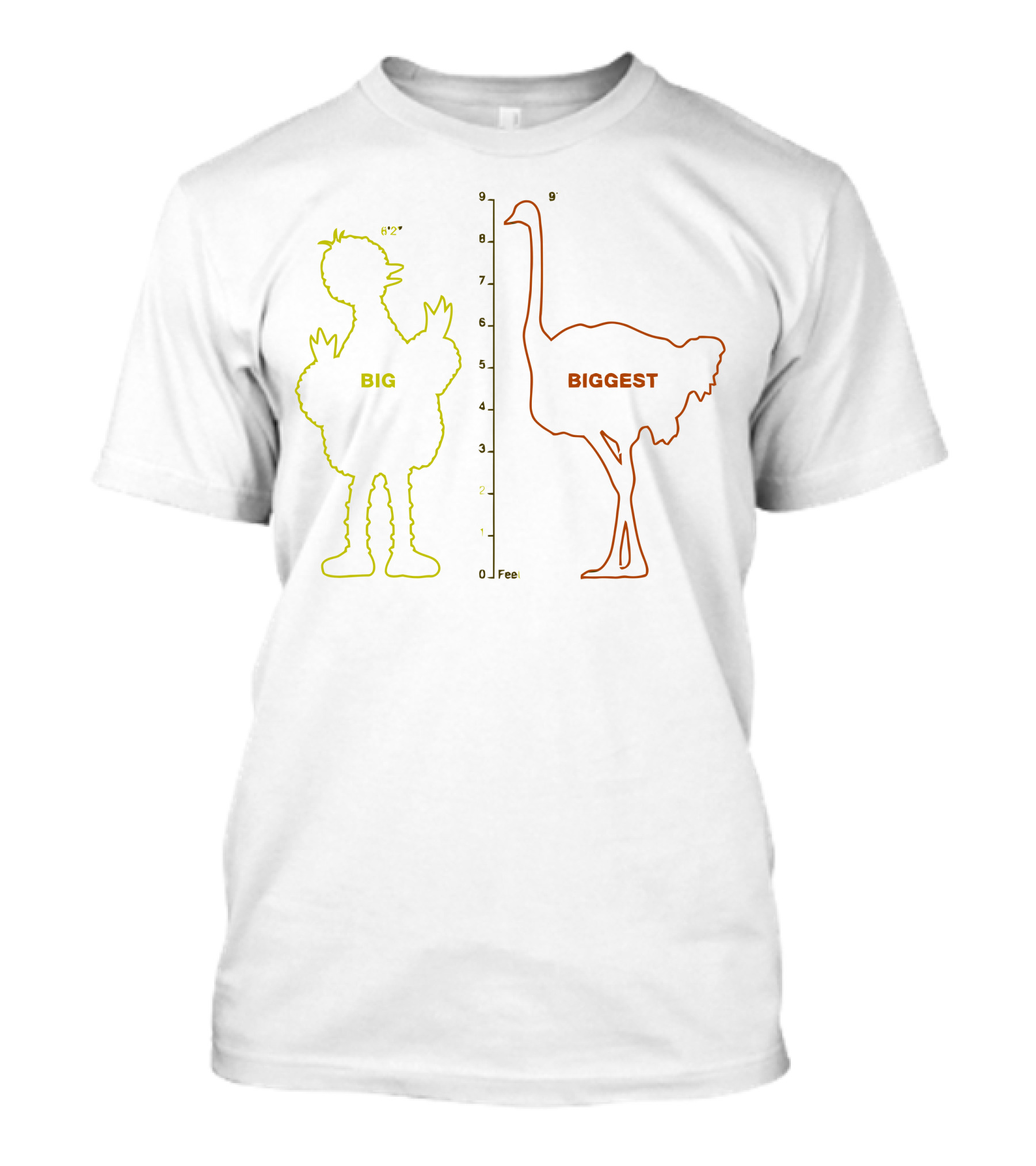 Biggest Bird Height Comparison With Big T-Shirt