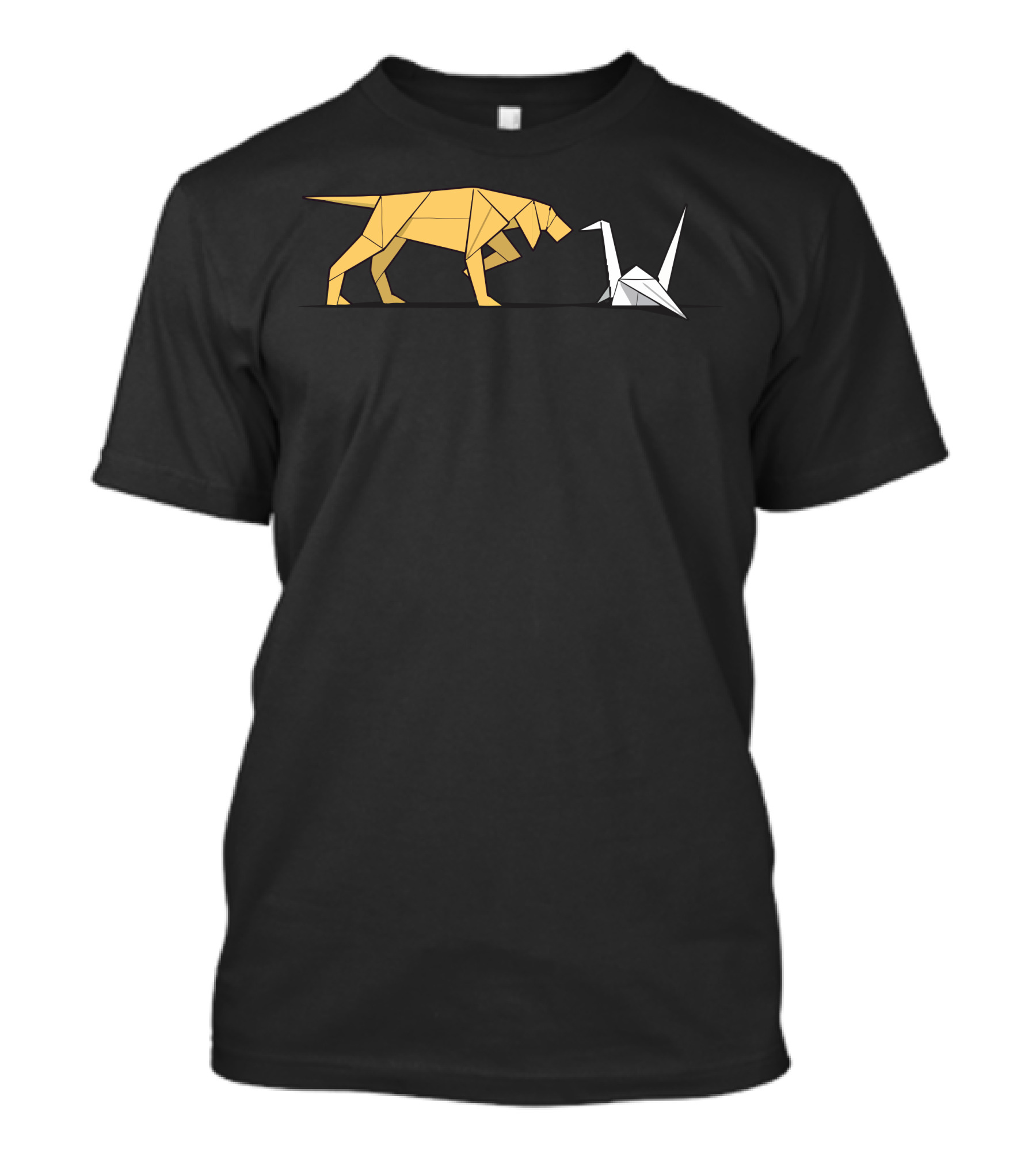 Bird Dog Origami Style With Geometric Crane T-Shirt