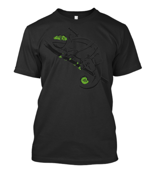 Blending In To Night Stealthy Ninja Chameleon With Glowing Accents T-Shirt