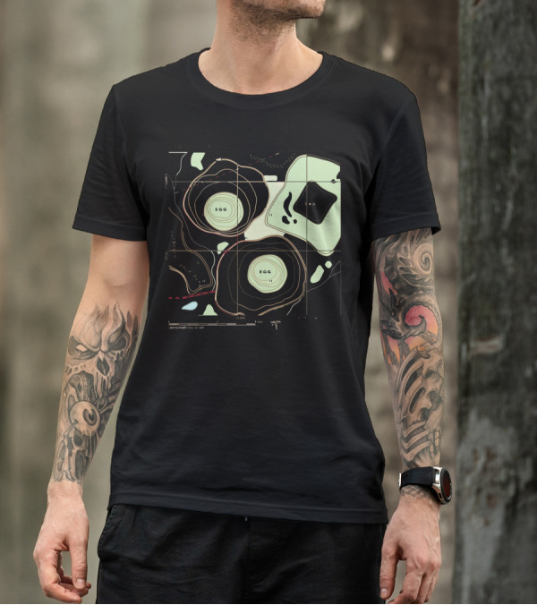 Breakfast Topographic Map Egg And Bacon Chart T-Shirt