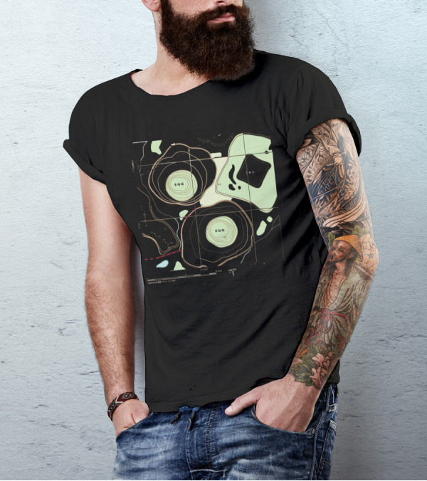 Breakfast Topographic Map Egg And Bacon Chart T-Shirt