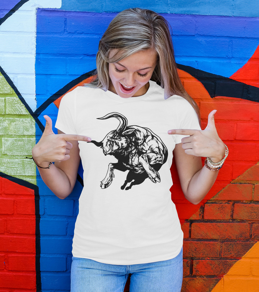 Bull Jumping With Muscular Power T-Shirt