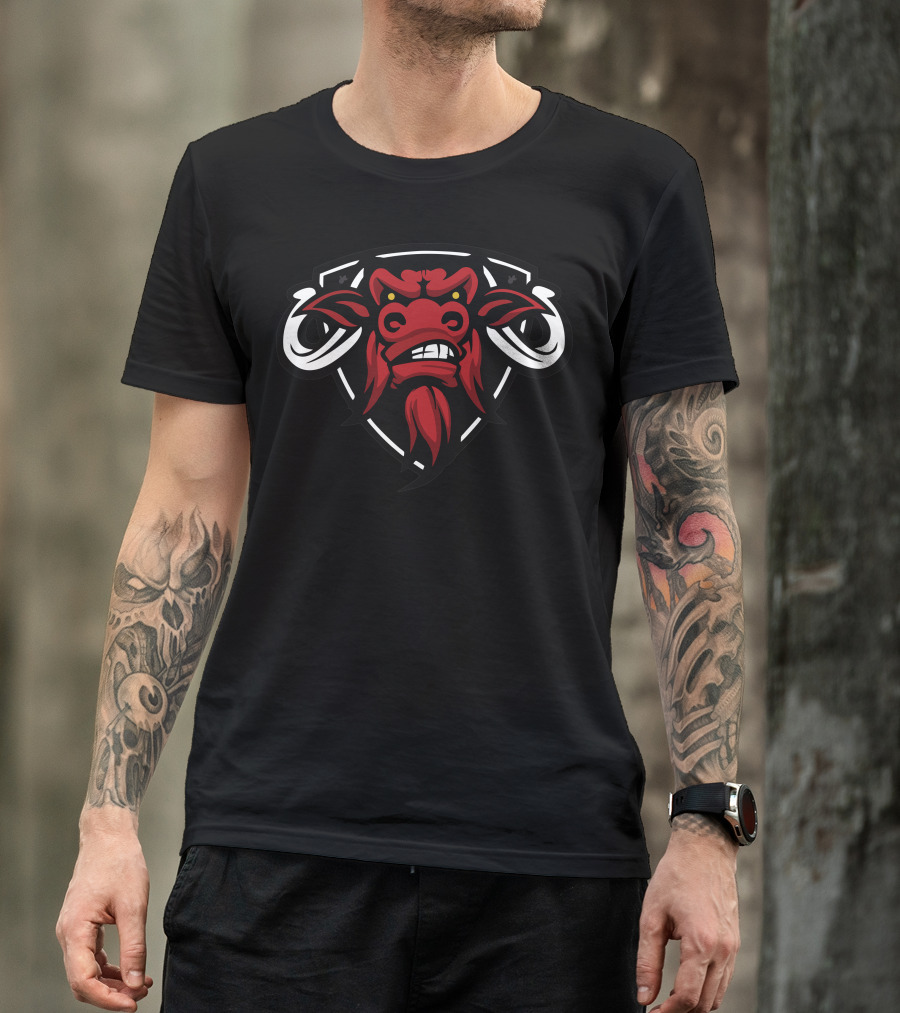Fierce Red Bull Face Symbol T-Shirt