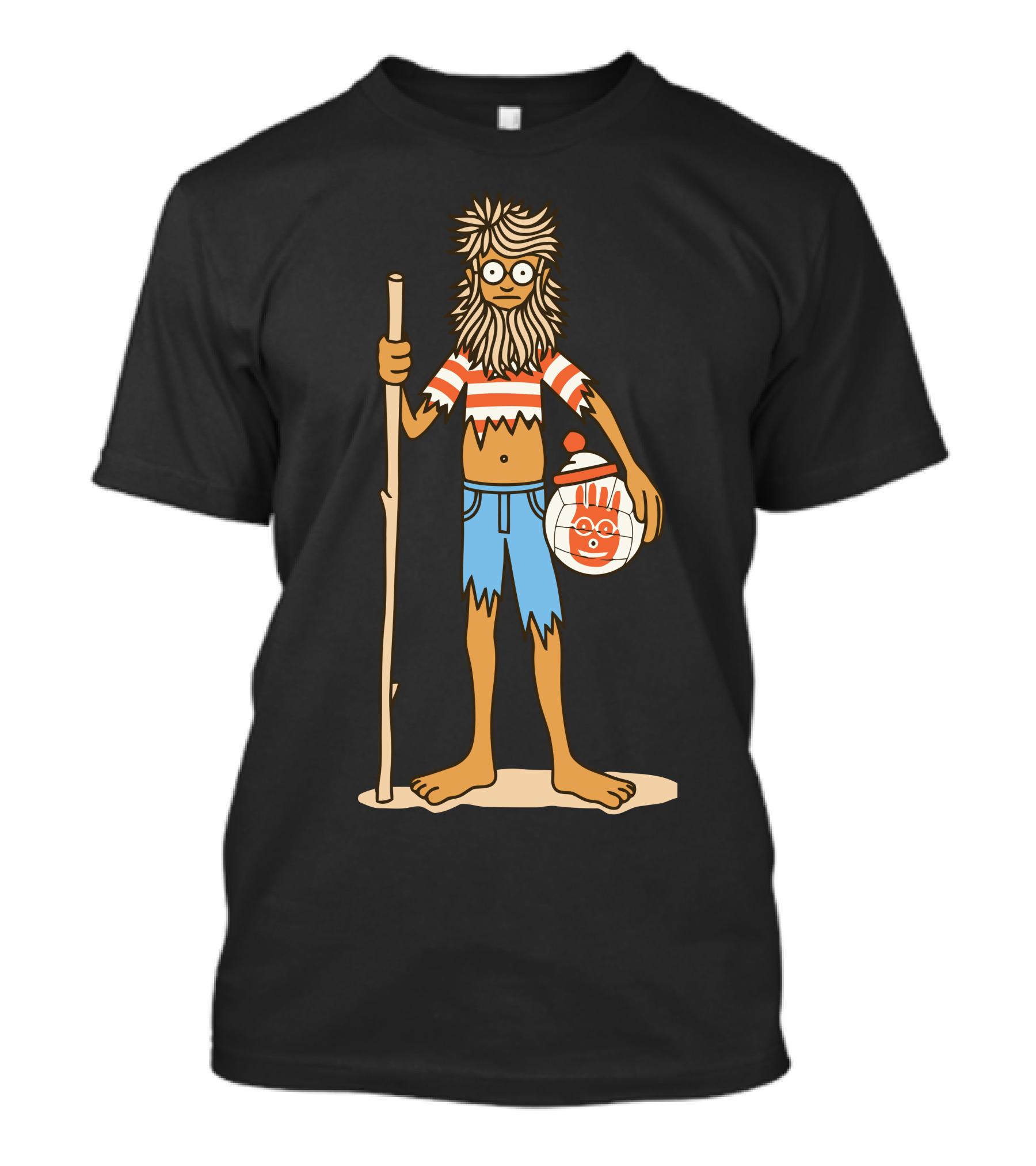 Waldo Castaway Holding Volleyball Companion Wilson T-Shirt