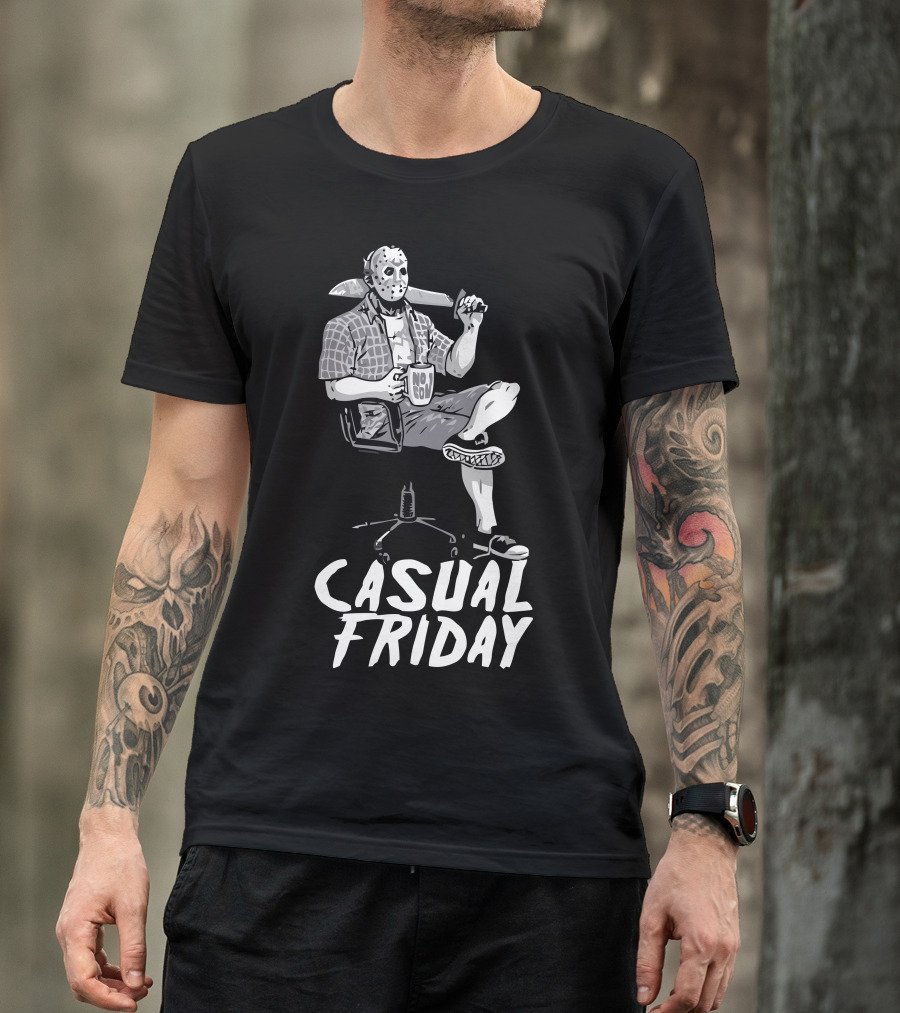 Casual Friday The 13th Jason Mask Holding Axe Office Chair T-Shirt