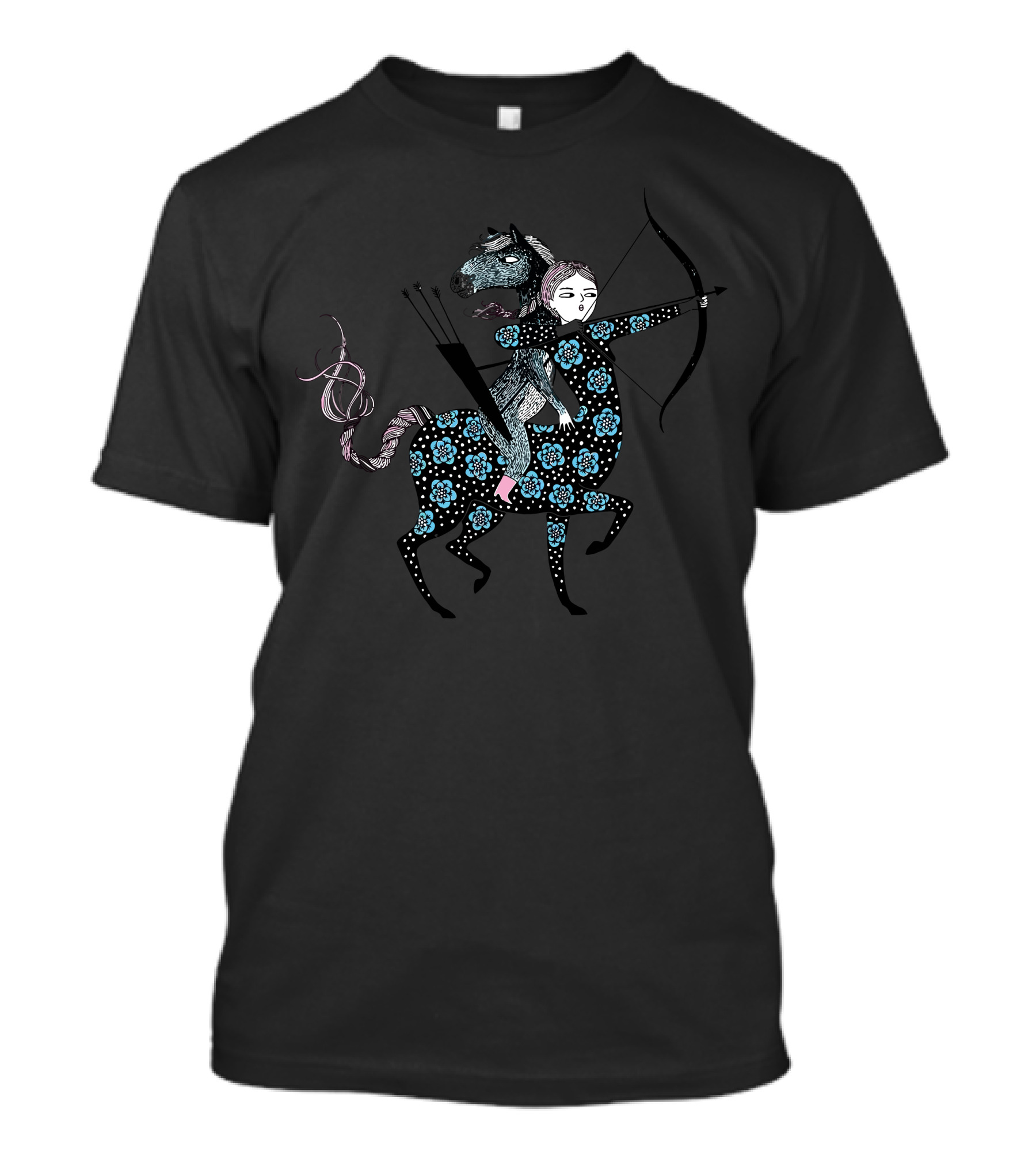 Centaur Floral Archer With Bow And Arrows T-Shirt