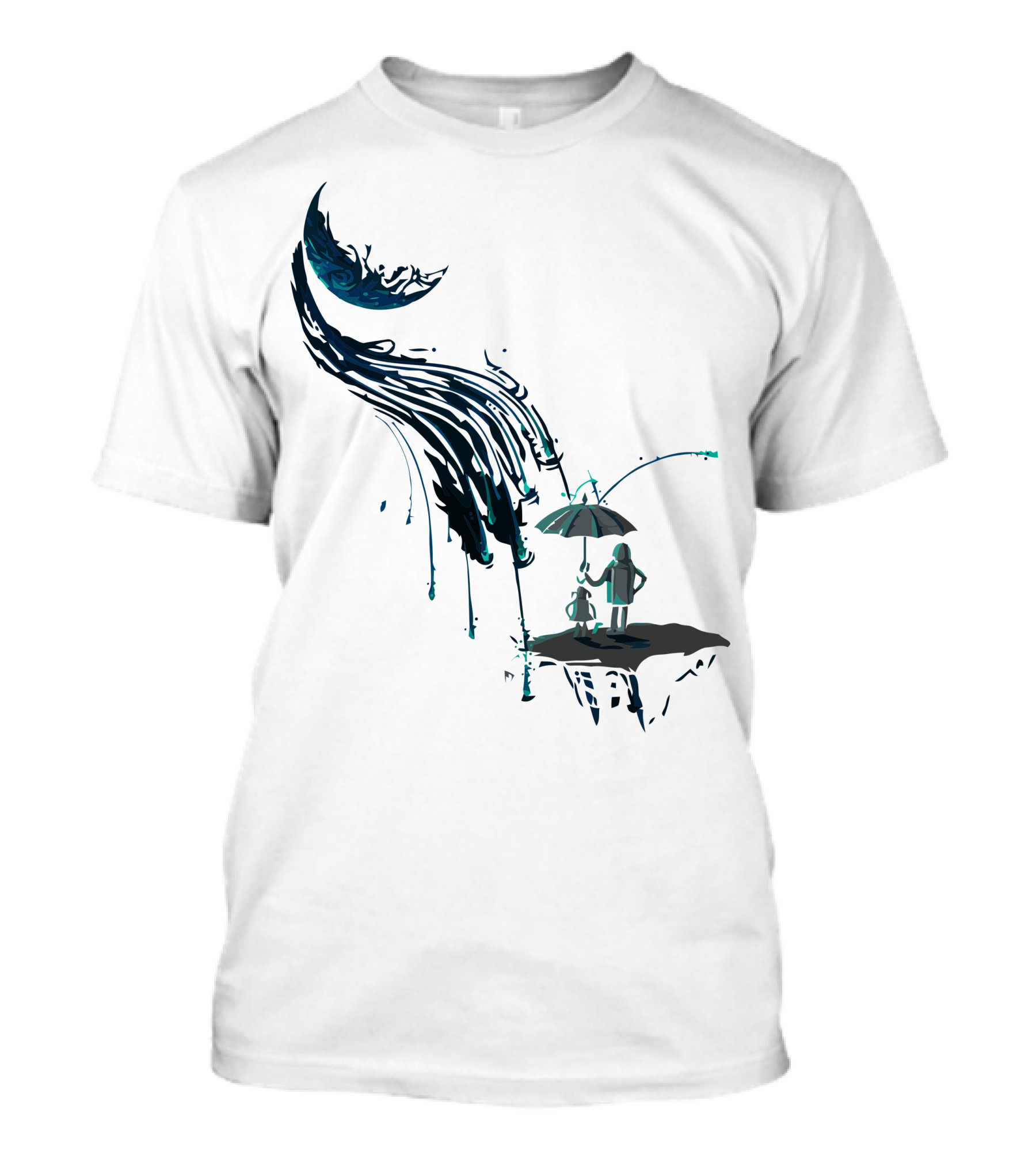 Chance Of Scattered Showers Umbrella Couple With Whimsical Rainy Sky T-Shirt