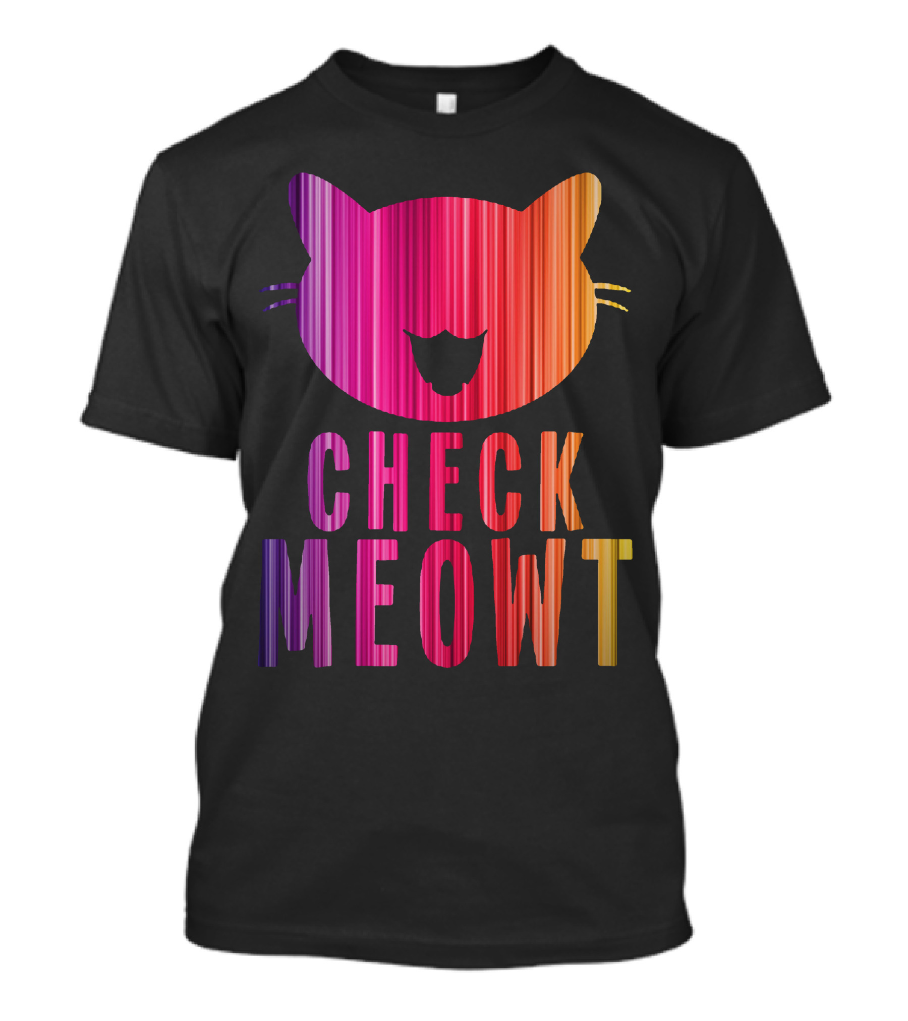 Check Meowt Cat Colorful Gradient T-Shirt