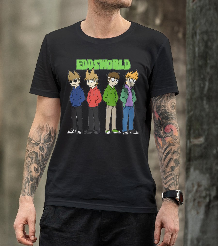 EDDSWORLD Characters In Colorful Hoodies T-Shirt