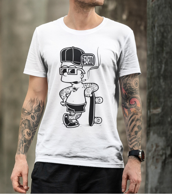 El Barto Skateboard Graffiti T-Shirt