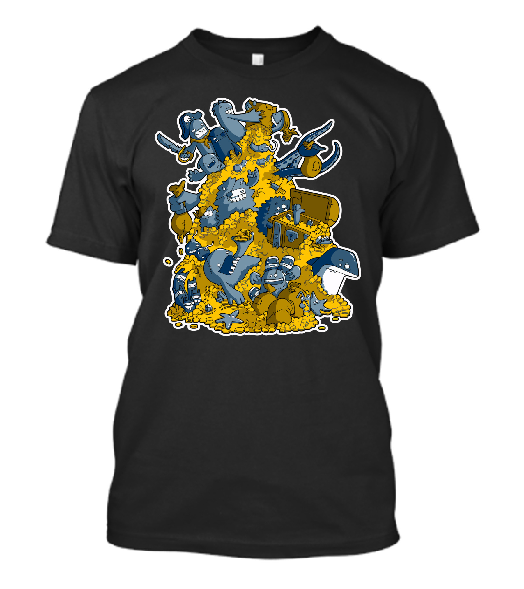 My Treasure Pirates And Sharks Hoard With Swords And Chest T-Shirt