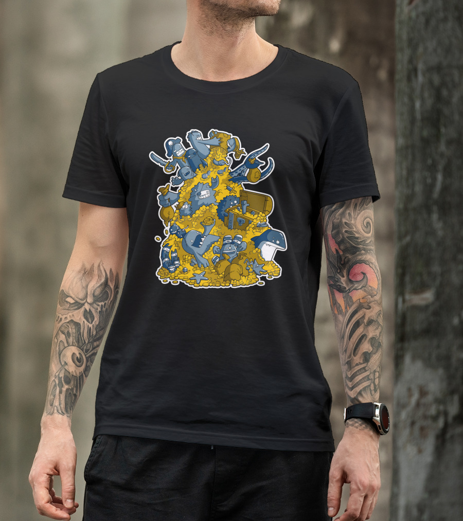 My Treasure Pirates And Sharks Hoard With Swords And Chest T-Shirt