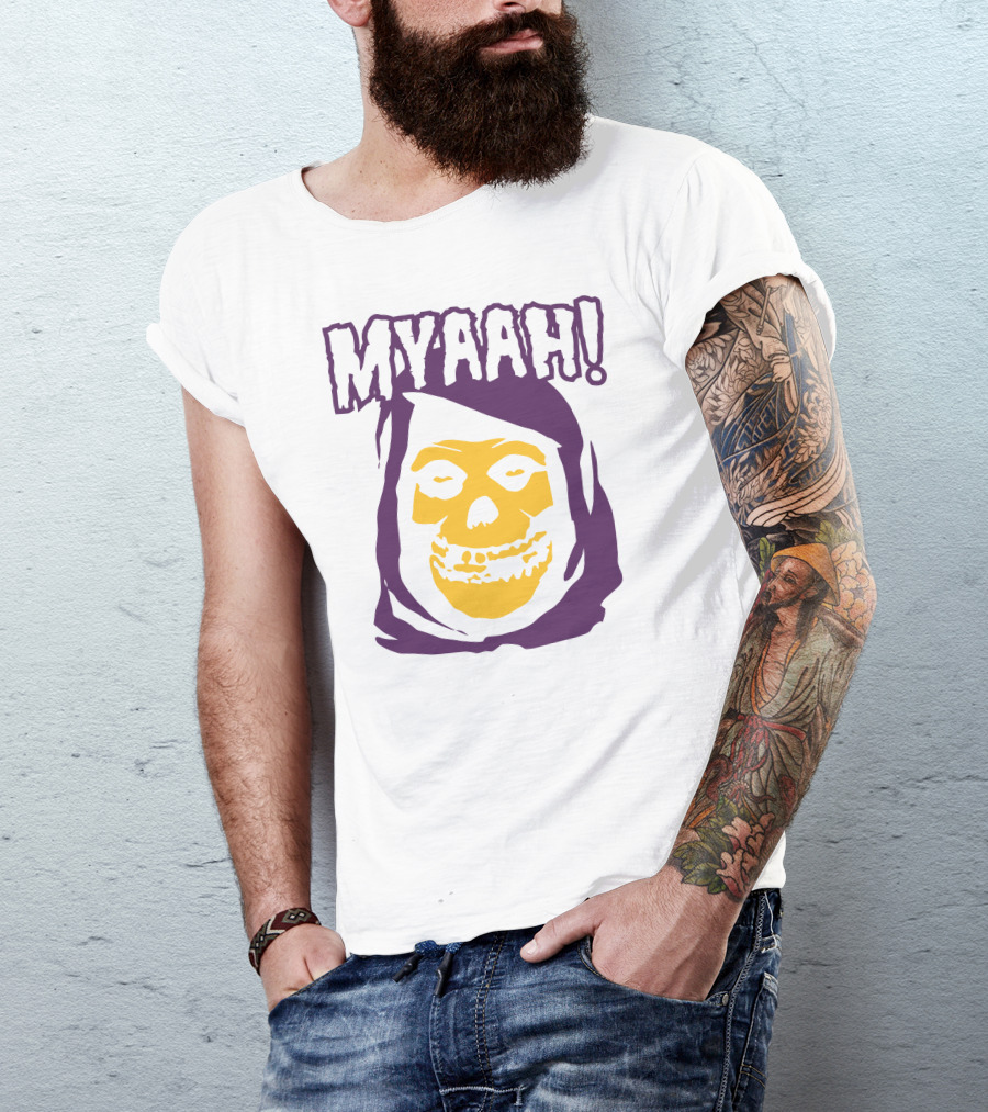 MYAAH Skeletor Face Purple Hood T-Shirt