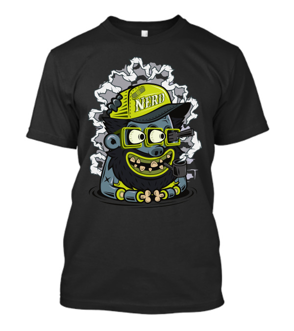 NERD Captain Monster With Glasses And Hat T-Shirt